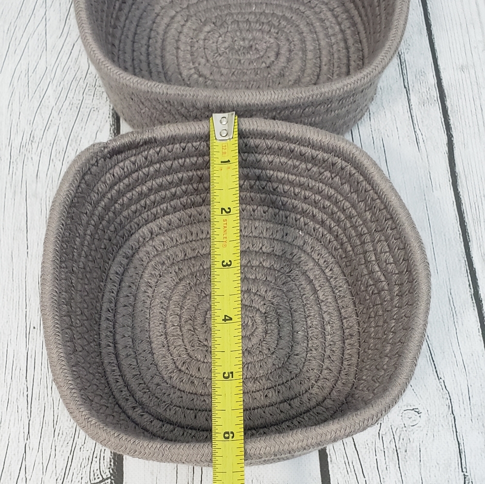 2 Cotton Rope Storage Baskets - Grey - Picture 11 of 11